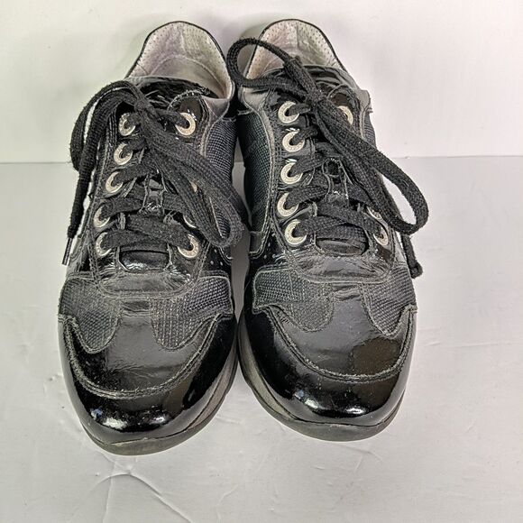 Nero Giardini Black Patent Leather Sneaker Trainer Shoe Women Size 39 US 8.5 - Picture 5 of 10